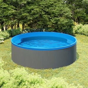 vidaXL Piscina de chapoteo con skimmer colgante y bomba 350x90 cm gris