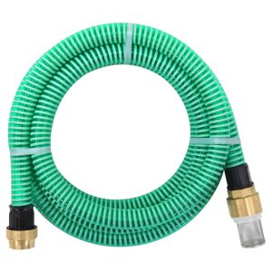 vidaXL Manguera de succión con conectores de latón PVC verde 29 mm 3 m