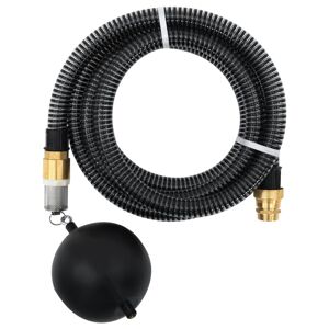 vidaXL Manguera de succión con conectores de latón PVC negro 29 mm 3 m