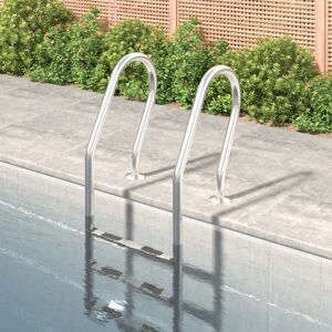 vidaXL Escalera para piscina acero inoxidable 304 54x38x158 cm