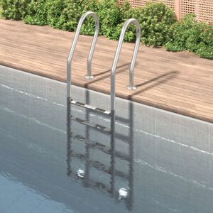 vidaXL Escalera para piscina acero inoxidable 304 54x38x211 cm