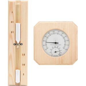 vidaXL Higrotermógrafo y reloj de arena para sauna 2 en 1 madera pino