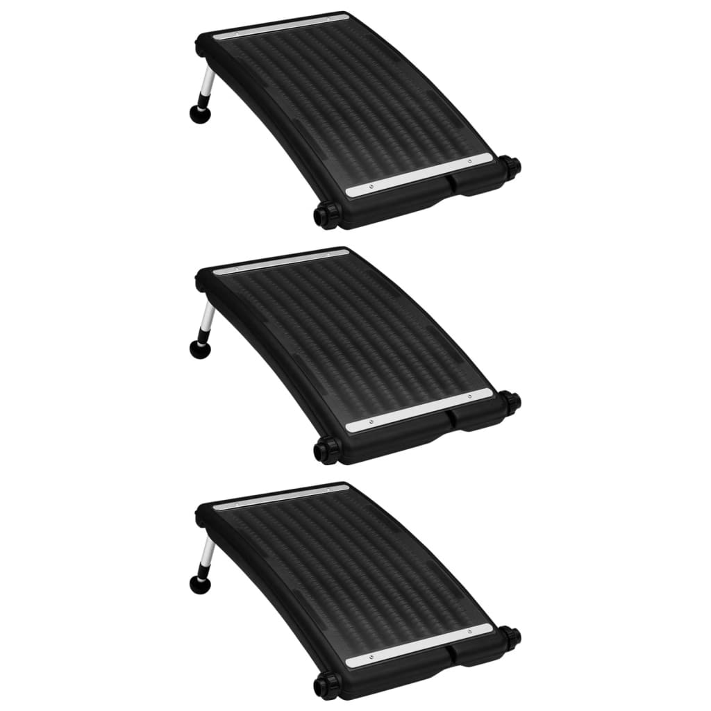 vidaXL Paneles calefactores solares de piscina curvos 3 uds 72,5x46 cm