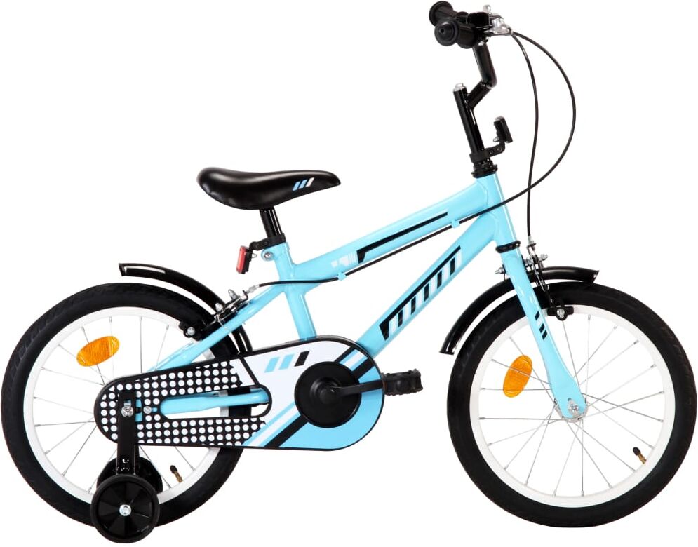 vidaXL Bicicleta para niños 16 pulgadas negro y azul