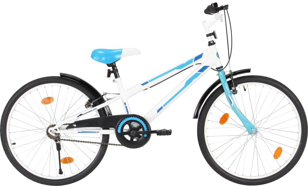 vidaXL Bicicleta de niño 24 pulgadas azul y blanca