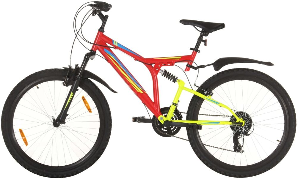 vidaXL Bicicleta montaña 21 velocidades 26 pulgadas rueda 49 cm rojo