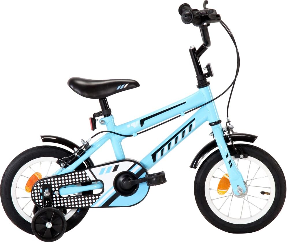 vidaXL Bicicleta para niños 12 pulgadas negro y azul