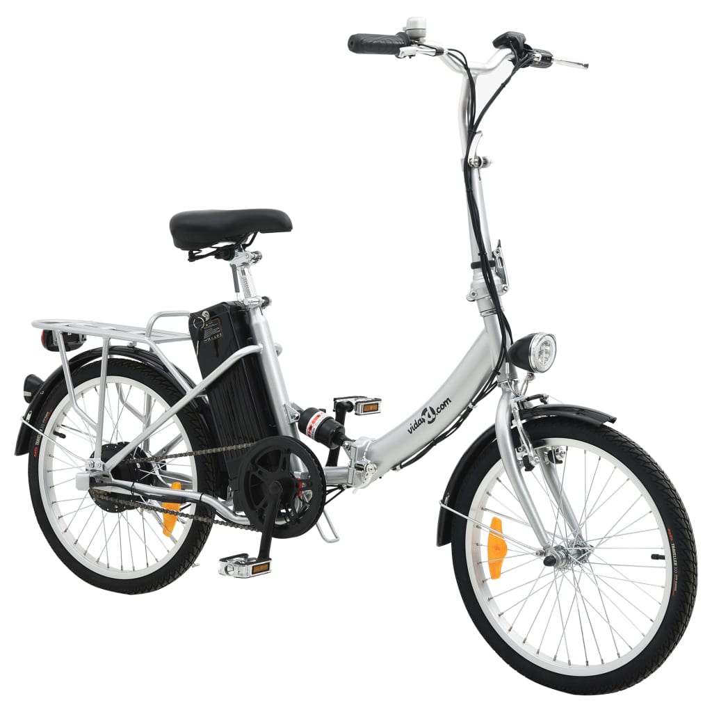 vidaXL Bicicleta eléctrica plegable con batería litio aleación de aluminio