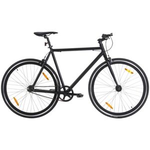 vidaXL Bicicleta de piñón fijo negro 700c 55 cm