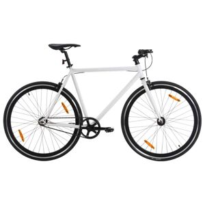 vidaXL Bicicleta de piñón fijo blanco y negro 700c 51 cm