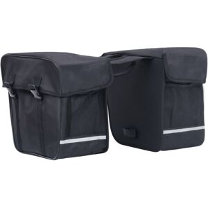 vidaXL Bolsa doble para bicicleta alforja impermeable 35 L negra