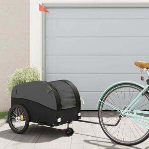 vidaXL Remolque para bicicleta hierro negro 45 kg