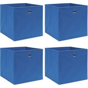 vidaXL Cajas de almacenaje 4 uds tela 32x32x32 cm azul