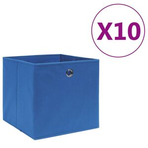 vidaXL Cajas de almacenaje 10 uds tela no tejida azul 28x28x28 cm