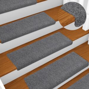 vidaXL Alfombrillas de escalera 5 unidades gris claro 65x21x4 cm