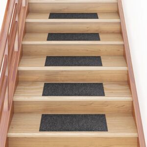 vidaXL Alfombrilla autoadhesiva escalera 15 uds gris 60x25 cm