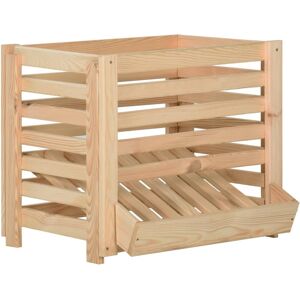 vidaXL Caja para patatas madera maciza de pino 60x40x50 cm