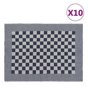 vidaXL Paños de cocina 10 uds algodón azul y blanco 50x70 cm