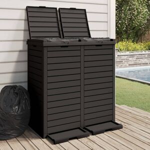 vidaXL Cubo de basura de exterior polipropileno negro 78x41x86 cm