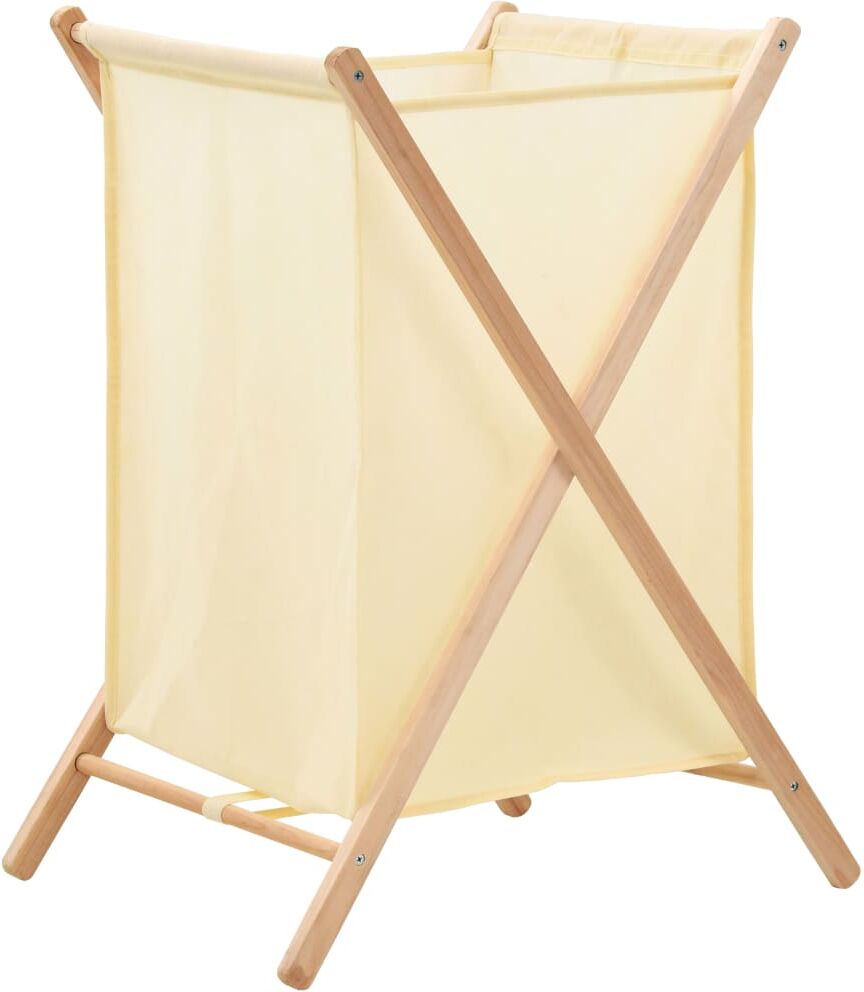 vidaXL Cesto de ropa sucia madera de cedro y tela beige 42x41x64 cm