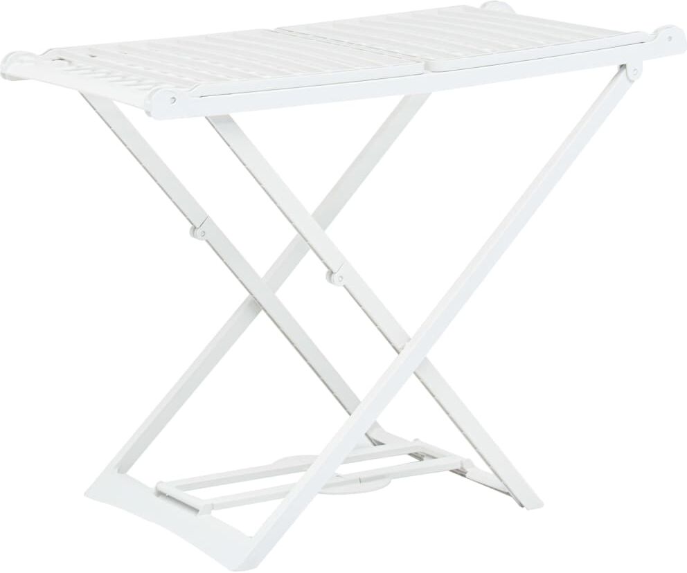 vidaXL Tendedero plegable de plástico blanco