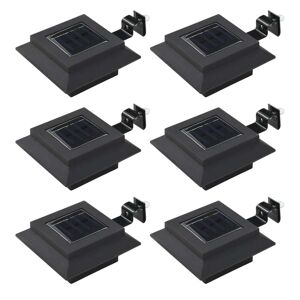 vidaXL Lámparas solares de exterior LED cuadradas 6 uds 12 cm negro