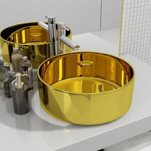 vidaXL Lavabo 40x15 cm cerámica dorado