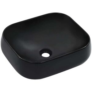 vidaXL Lavabo 44,5x39,5x14,5 cm cerámica negro