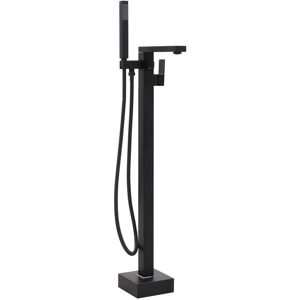 vidaXL Grifo para bañera de pie acero inoxidable negro 90 cm