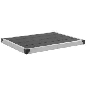 vidaXL Plato de ducha de jardín WPC acero inoxidable gris 80x62 cm