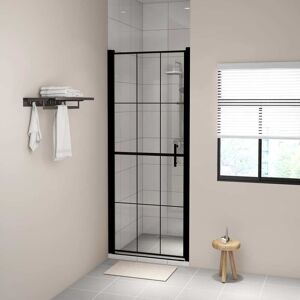 vidaXL Puerta de ducha de vidrio templado negro 81x195 cm