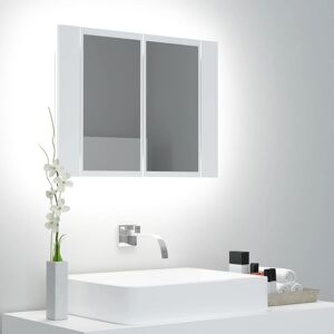 vidaXL Armario espejo de baño con luz LED acrílico blanco 60x12x45 cm