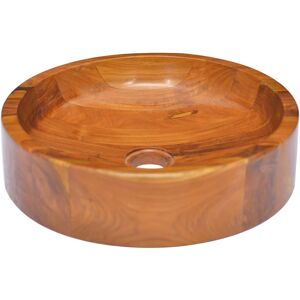 vidaXL Lavabo de madera maciza de teca Φ40x10 cm