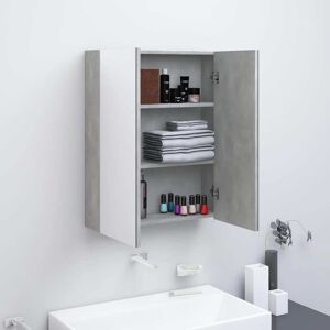 vidaXL Armario de espejo de baño MDF gris hormigón 60x15x75 cm