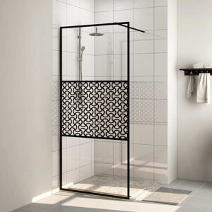 vidaXL Mampara ducha accesible vidrio ESG transparente negro 100x195cm