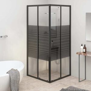 vidaXL Cabina de ducha a rayas ESG negra 70x70x180 cm