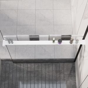 vidaXL Estante de pared de ducha aluminio blanco 100 cm