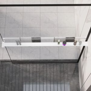 vidaXL Estante de pared de ducha aluminio blanco 115 cm