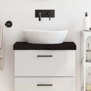 vidaXL Encimera de baño madera tratada marrón oscuro 60x30x(2-6) cm