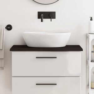 vidaXL Encimera baño madera maciza tratada marrón oscuro 80x40x2 cm