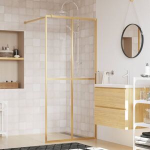 vidaXL Mampara puerta de ducha vidrio transparente ESG dorado 80x195cm