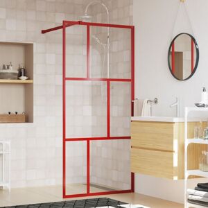 vidaXL Mampara puerta de ducha vidrio transparente ESG rojo 80x195 cm