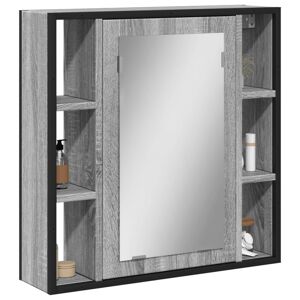vidaXL Armario con espejo de baño madera gris Sonoma 60x16x60 cm