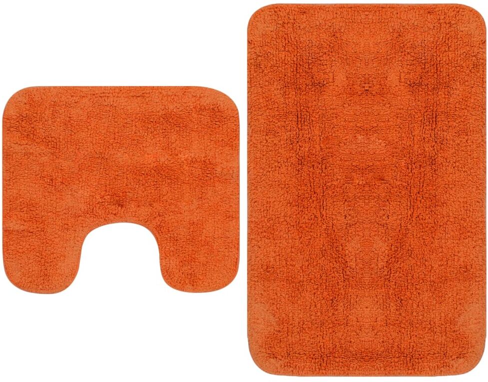 vidaXL Conjunto de alfombrillas de baño de tela 2 piezas naranja