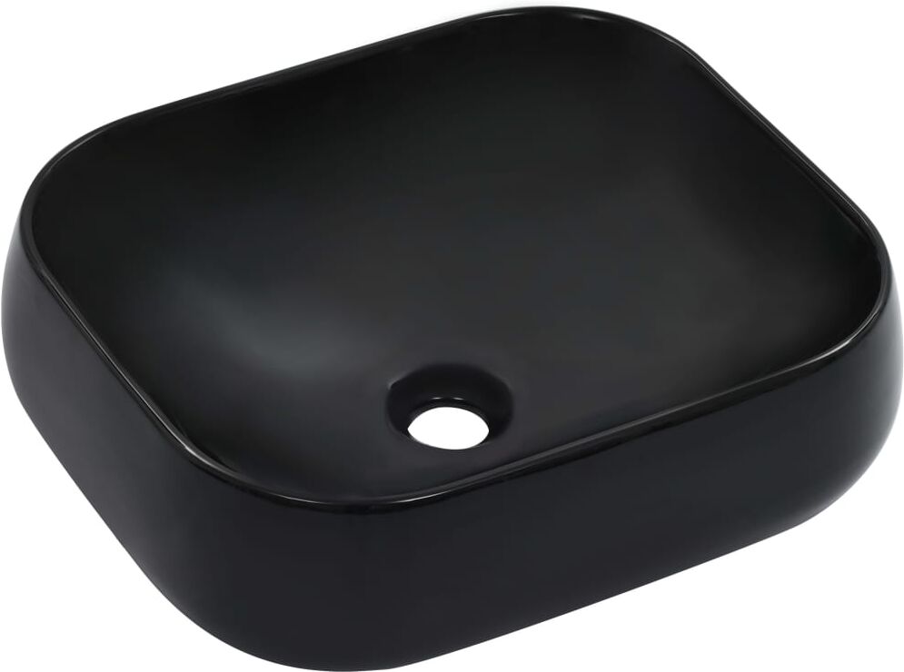 vidaXL Lavabo 44,5x39,5x14,5 cm cerámica negro