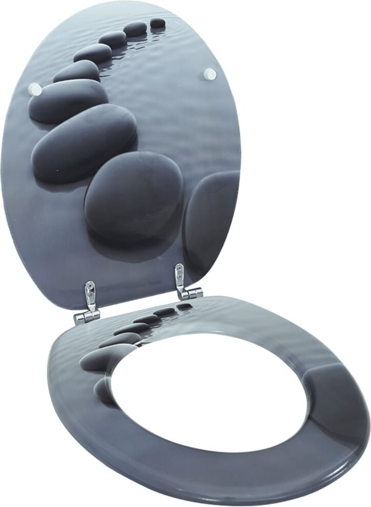 vidaXL Asiento inodoro WC MDF tapa piedras