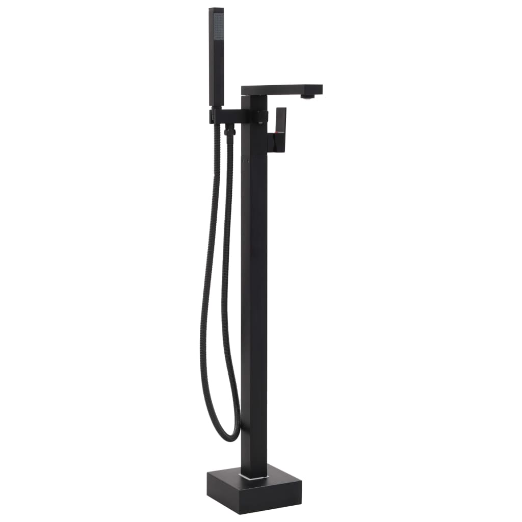 vidaXL Grifo para bañera de pie acero inoxidable negro 90 cm