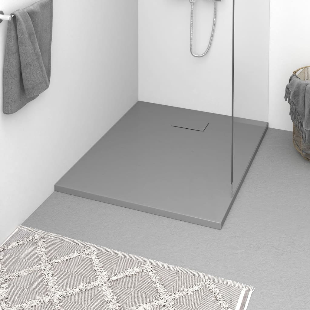 vidaXL Plato de ducha SMC gris 100x80 cm