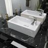 vidaXL Lavabo con agujero grifo rectangular cerámica 46x25,5x12 blanco