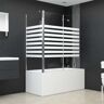 vidaXL Mampara de baño vidrio templado a rayas 120x68x130 cm